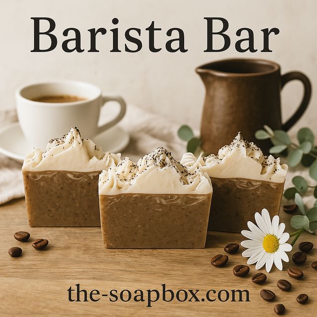 AI-enhanced Barista Bar photo in a styled coffee scene with the product name and website